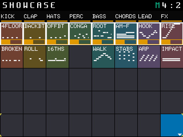 SEQS screen with a green M left of the counter in the top bar