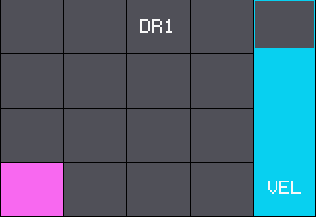 Stock PADS screen with pink and cyan